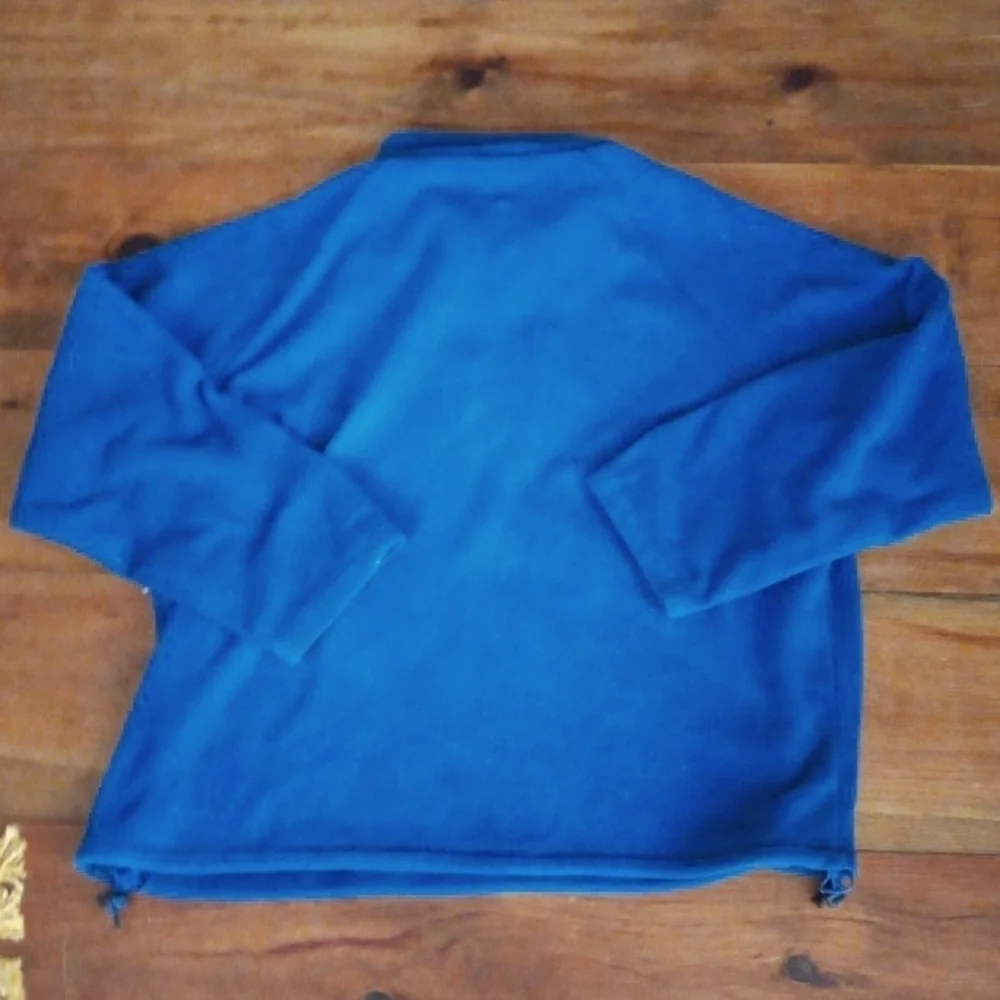 Cabelas Fleece Jacket Mens 2XL Blue Polartec Quarter Zip Long Sleeve.